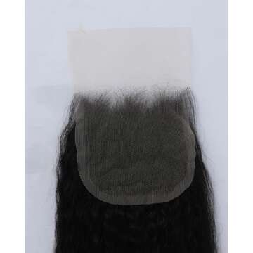 Kerriana 16 Inch Kinky Straight 4x4 Lace Closure - Natural Black