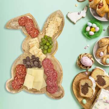 AuldHome Farmhouse Bunny Serving Trays for Easter & Spring