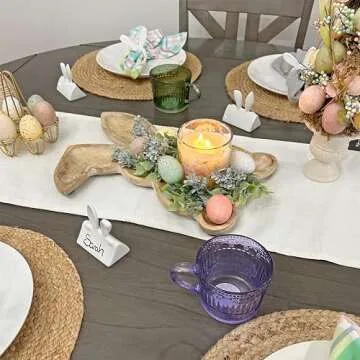 AuldHome Farmhouse Bunny Serving Trays for Easter & Spring