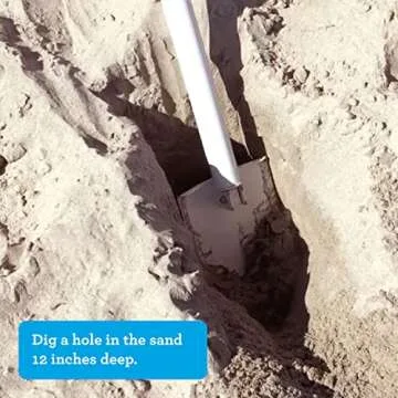 dig-git Beach Umbrella - 7ft Wide, Fade Resistant, Portable