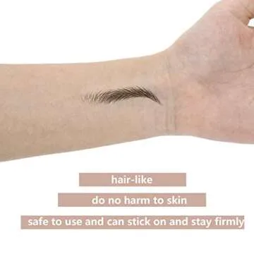 Maitys 12 Sheets 108 Pairs 4D Hair Like Waterproof Eyebrow Tattoos Stickers Temporary Transfer Brows Decal Peel off Fake Eyebrow Sticker Instant Authentic Brow Decal for Women(Simple Style)