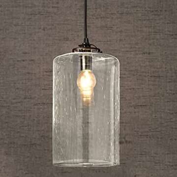 Elegant Skelang Clear Seeded Glass Light Shade for Home