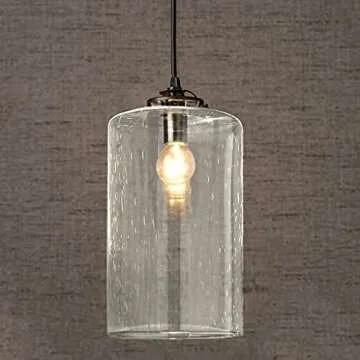 Elegant Skelang Clear Seeded Glass Light Shade for Home