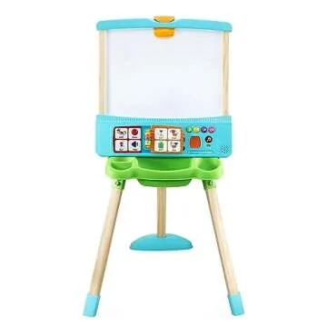 LeapFrog Interactive Learning Easel with Magnetic Chalkboard and Whiteboard for Kids Ages 3-5 (Frustration Free Packaging)