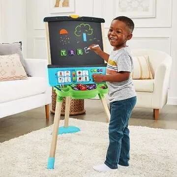 LeapFrog Interactive Learning Easel with Magnetic Chalkboard and Whiteboard for Kids Ages 3-5 (Frustration Free Packaging)