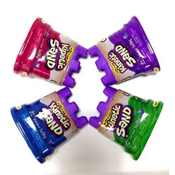 Kinetic Sand Neon Colors | Gift Set of 4 Colors - Purple, Blue, Pink & Green 5 oz Containers