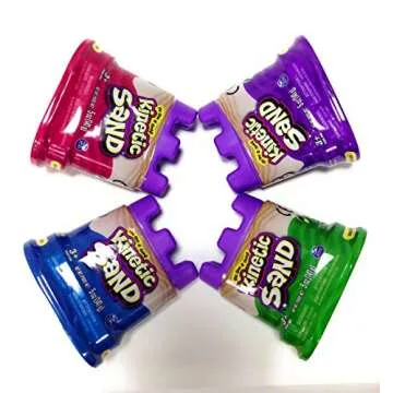 Kinetic Sand Neon Colors | Gift Set of 4 Colors - Purple, Blue, Pink & Green 5 oz Containers