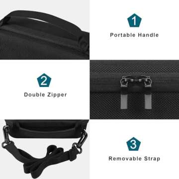 Canboc Carrying Camera Case for Sony ZV-1/ ZV-1 II/ZV-1F Vlog Digital Camera & Vlogger Accessory Kit Tripod, Travel Storage Bag with Strap, Mesh Pocket fit Cable, Black (Case Only)