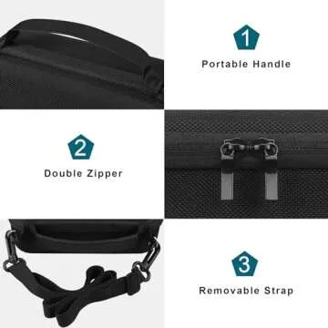 Canboc Carrying Camera Case for Sony ZV-1/ ZV-1 II/ZV-1F Vlog Digital Camera & Vlogger Accessory Kit Tripod, Travel Storage Bag with Strap, Mesh Pocket fit Cable, Black (Case Only)