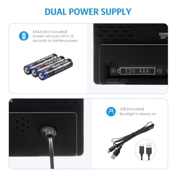 AMIR Digital Alarm Clock Upgraded LED Display Type-C