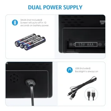 AMIR Digital Alarm Clock Upgraded LED Display Type-C