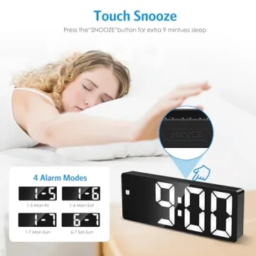 AMIR Digital Alarm Clock Upgraded LED Display Type-C