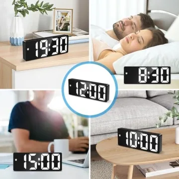 AMIR Digital Alarm Clock Upgraded LED Display Type-C
