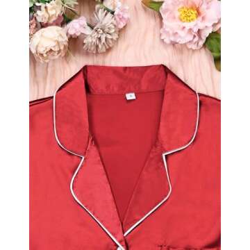 MORFORU silk pajama set for women 4 piece satin pajamas pjs with Sleep Mask, Headband, Scrunchie But...