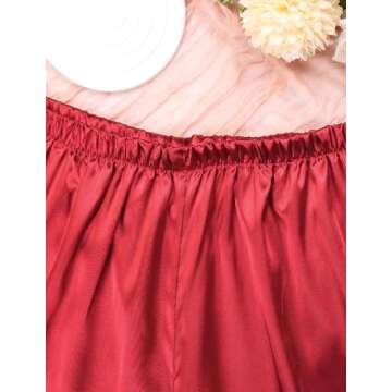 MORFORU silk pajama set for women 4 piece satin pajamas pjs with Sleep Mask, Headband, Scrunchie Button Down Sleepwear Loungewear set(poinsettia,M)