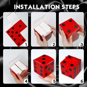 Kisston 100 Pcs Dice Favor Boxes 4 x 4 x 4 Inches Casino Themed Party Birthday Bulk Supplies Three Dimensional Dice Decor for New Year Centerpieces Game Night Las Vegas Party Decorations Multicolor