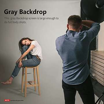 NEEWER 10 x 12FT / 3 x 3.6M PRO Photo Studio premium polyester Collapsible Backdrop Background for Photography, Video and Television (Backdrop Only) - Grey