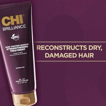 CHI Deep Brilliance Deep Protein Masque - Sulfate, Paraben and Gluten Free, 8 oz.