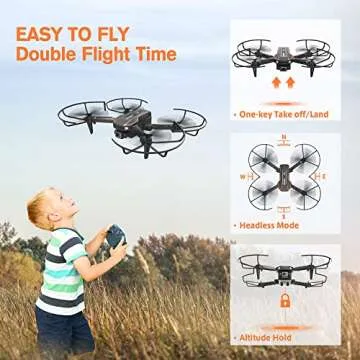 AVIALOGIC Mini Drone with Camera for Kids, Remote Control Helicopter Toys Gifts for Boys Girls, FPV RC Quadcopter with 1080P Live Video Camera, Gravity Control, 3 Batteries, Carrying Bag