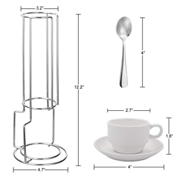 AOZITA Espresso Cups with Saucers, 19-Piece Set