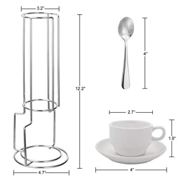 AOZITA Espresso Cups with Saucers, 19-Piece Set