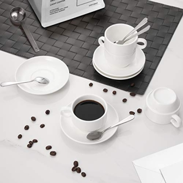 AOZITA Espresso Cups with Saucers, 19-Piece Set