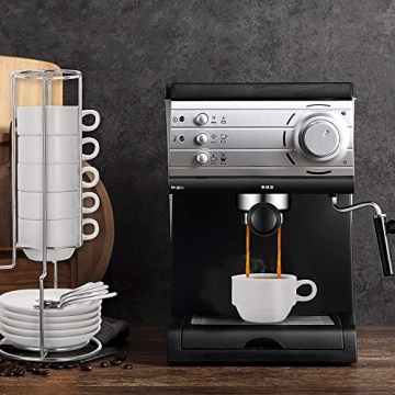 AOZITA Espresso Cups with Saucers, 19-Piece Set