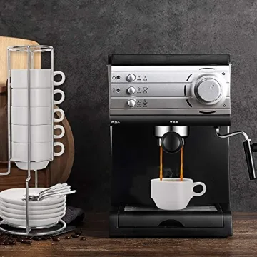 AOZITA Espresso Cups with Saucers, 19-Piece Set