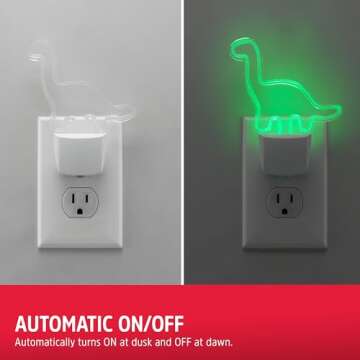Energizer Dinosaur Night Light - Auto ON/OFF Green Glow