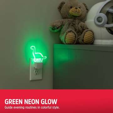 Energizer Dinosaur Night Light - Auto ON/OFF Green Glow