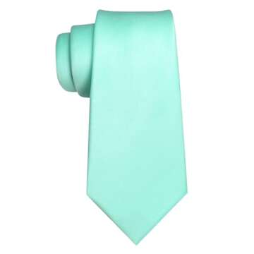 RBOCOTT Solid Color Tie and Pocket Square with Tie Clip Sets