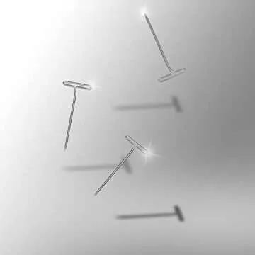 KINBOM 500 Pcs Wig Pins, 1 Inch Jewelry T Pin, Metal Sewing Pins for Wig, Sewing Jewelry Hanging Picture (Silver)