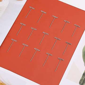 KINBOM 500 Pcs Wig Pins, 1 Inch Jewelry T Pin, Metal Sewing Pins for Wig, Sewing Jewelry Hanging Picture (Silver)