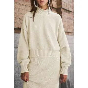 Elegant Pink Queen Two Piece Knit Sweater Skirt Set