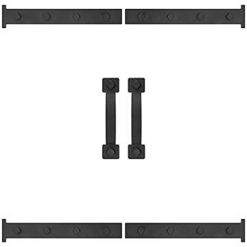 SANKINS Magnetic Decorative Garage Door Hinges Hardware Kit Attractive Curb Appeal Faux Hinges Handles Decor Hardware 1 Carriage Door Accents 8 Hinges + 4 Handles Black