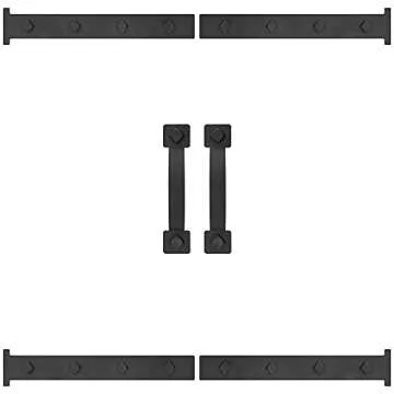 SANKINS Magnetic Decorative Garage Door Hinges Hardware Kit Attractive Curb Appeal Faux Hinges Handles Decor Hardware 1 Carriage Door Accents 8 Hinges + 4 Handles Black