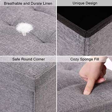 REDCAMP Small Ottoman with Storage - Stylish and Sturdy Solutions