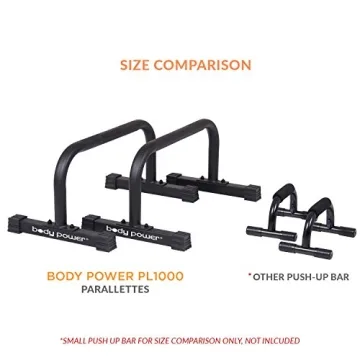 Body Power Push-Up Parallel Bars 12x24 Inch - Non-Slip Grip