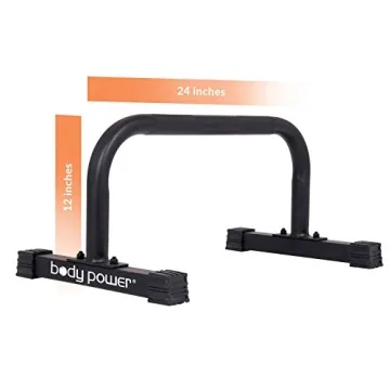 Body Power Push-Up Parallel Bars 12x24 Inch - Non-Slip Grip