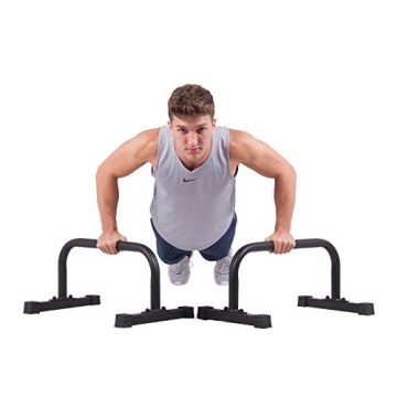 Body Power Push-Up Parallel Bars 12x24 Inch - Non-Slip Grip