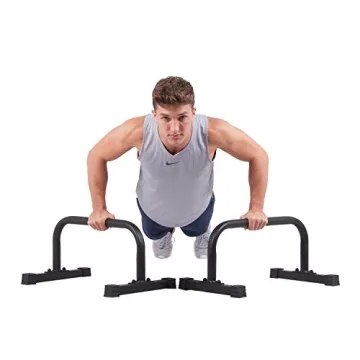 Body Power Push-Up Parallel Bars 12x24 Inch - Non-Slip Grip
