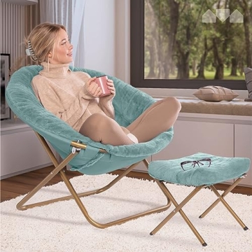 Milliard Cozy Saucer Chair with Footrest for All Ages