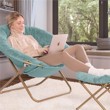 Milliard Cozy Saucer Chair with Footrest for All Ages