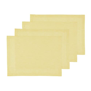 Solino Pure Linen Placemats Set of 4 – Chambray Yellow