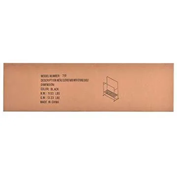 Clothing Garment Rack Metal Heavy Duty Double Rail Clothes Rack Organizer 2-Tier Storage Shelf for Boxes Shoes Boots Commercial Grade Multi-Purpose Entryway Shelving Unit for Home Office Bedroom Black