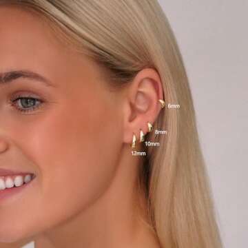 Gokeey 14K Gold Chunky Earrings Set for Women