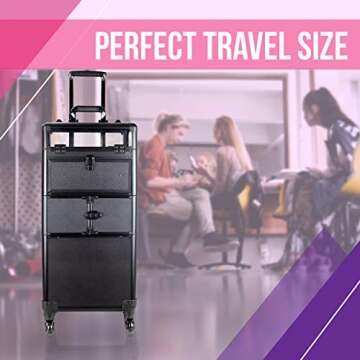Rolling Travel Case for Makeup Artists & Stylists