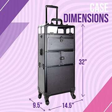 Rolling Travel Case for Makeup Artists & Stylists