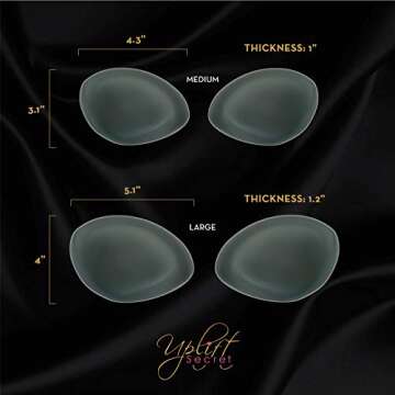 Uplift Secret Silicone Bra Inserts - Clear Gel Push Up Breast Pads - Bra Padding Bust Enhancer
