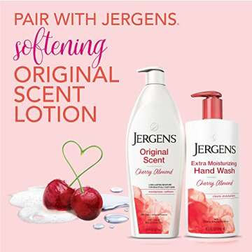 Jergens Extra Moisturizing Hand Soap, Liquid Soap Refill with Jergens Cherry Almond Scent, Hand Wash For Dry Hands, 8.3oz, Pack of 3